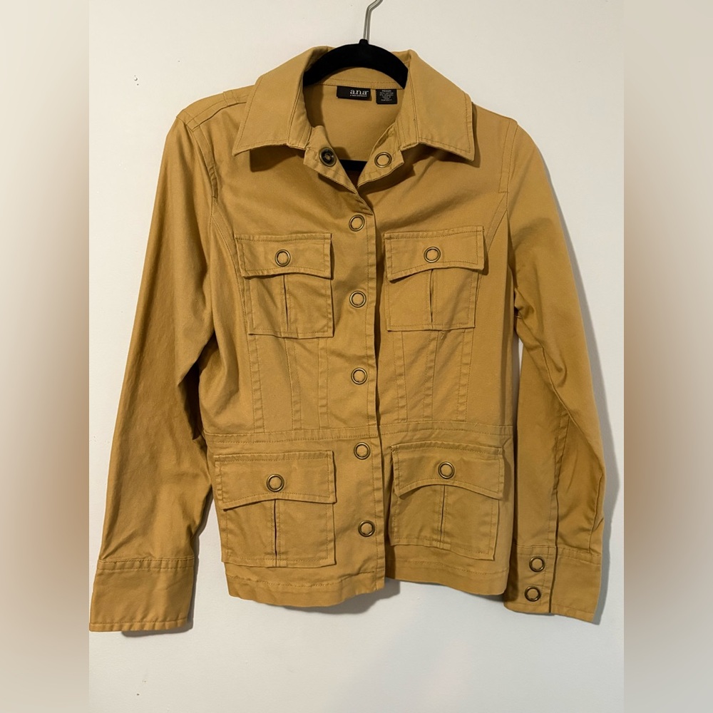 A.N.A Camel Button Down Jacket